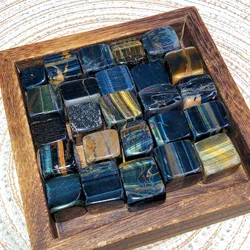 Natuurlijke kristallen blauwe tijgeroog tuimel kubus helende steen hoge kwaliteit huisdecoratie kamer decor mineraal cadeau