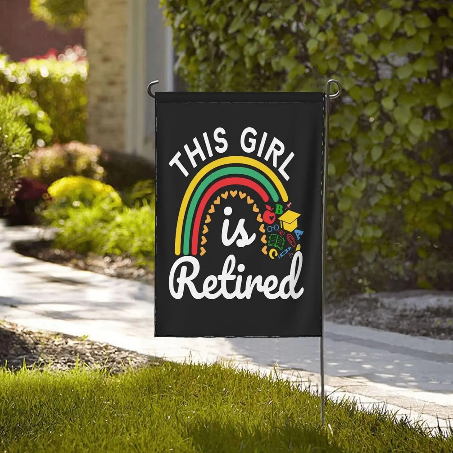 Retirement Funny Retired Teacher Garden Flag 12.5