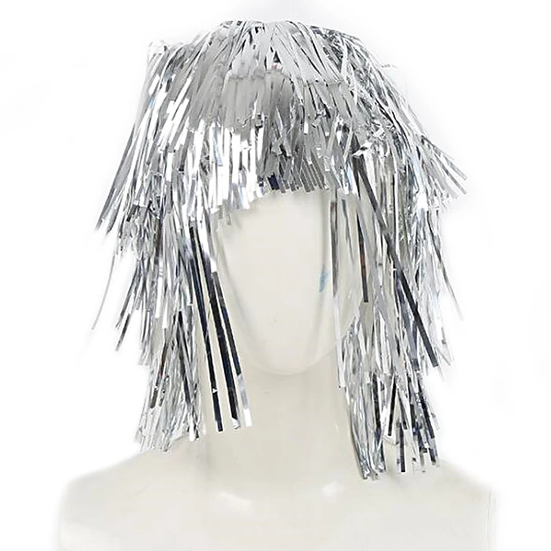 Foil Tinsel Wigs Hat Colorful For New Year Birthday Holiday Friend Gatherings Party Decorations Cool Hair Accessories