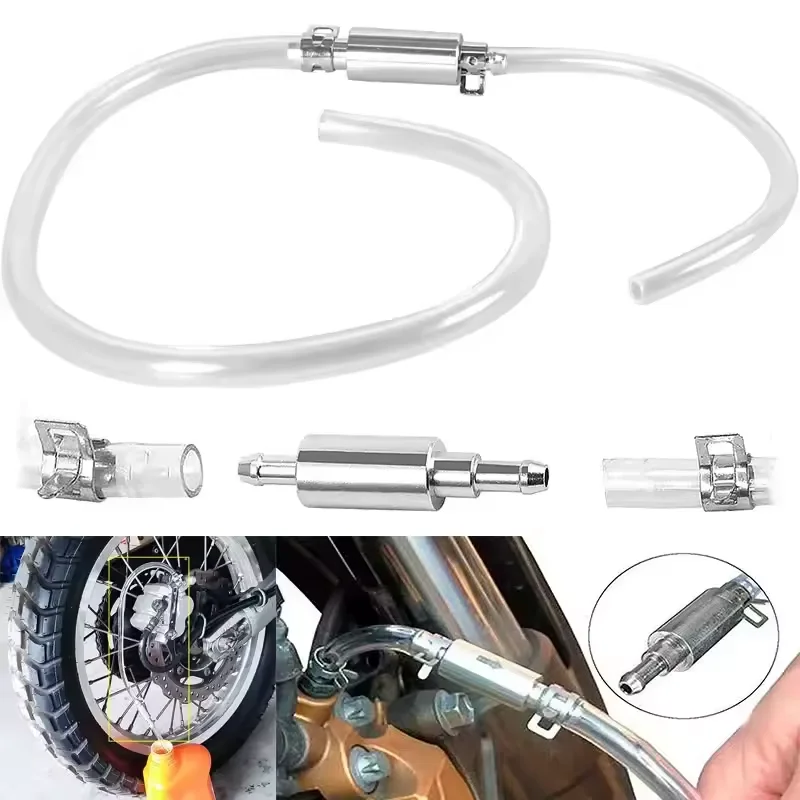 

Motorcycle Brake Bleeding Oil Change Pump Tool with One Way Valve Hydraulic Clutch Valve Tube Set Hose Leak-Proof Exhaust Tube
