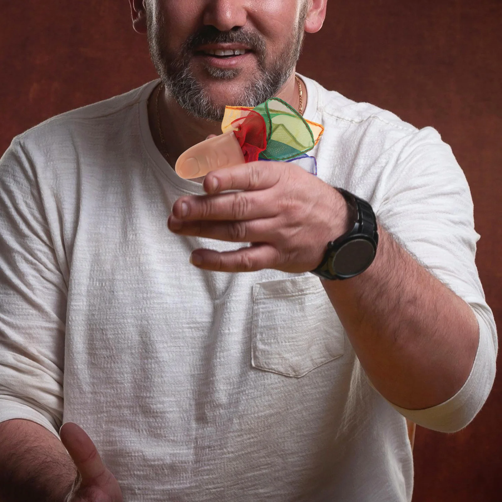 

Prop Fake Thumb Tip Hyper-Realistic Vanishing Handkerchief Trick For Close-Up Shows Halloween Party