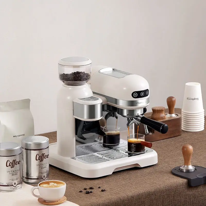 1.4 Lkoffiemachine Espresso Semi-Automatische Huishoudelijke Kleine Kantoor Slijpen Bonen Timer Gemakkelijk Schoon Te Maken Melkopschuimer Met Molen