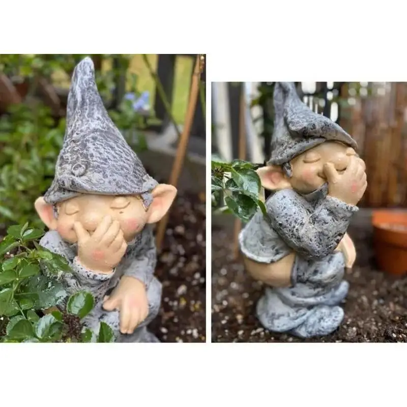 Creative New Novelty Resin Gnome Figurine Funny Pooping Dwarf Statue Outdoor Garden Yard Lawn Home Decorative Ornament