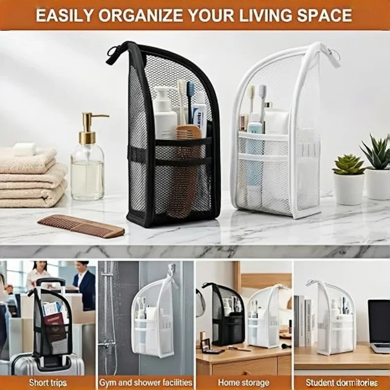 1pcs Self-supporting washing storage bag net cloth cosmetic bag travel portable waterproof toothbrush toothpaste storage bag