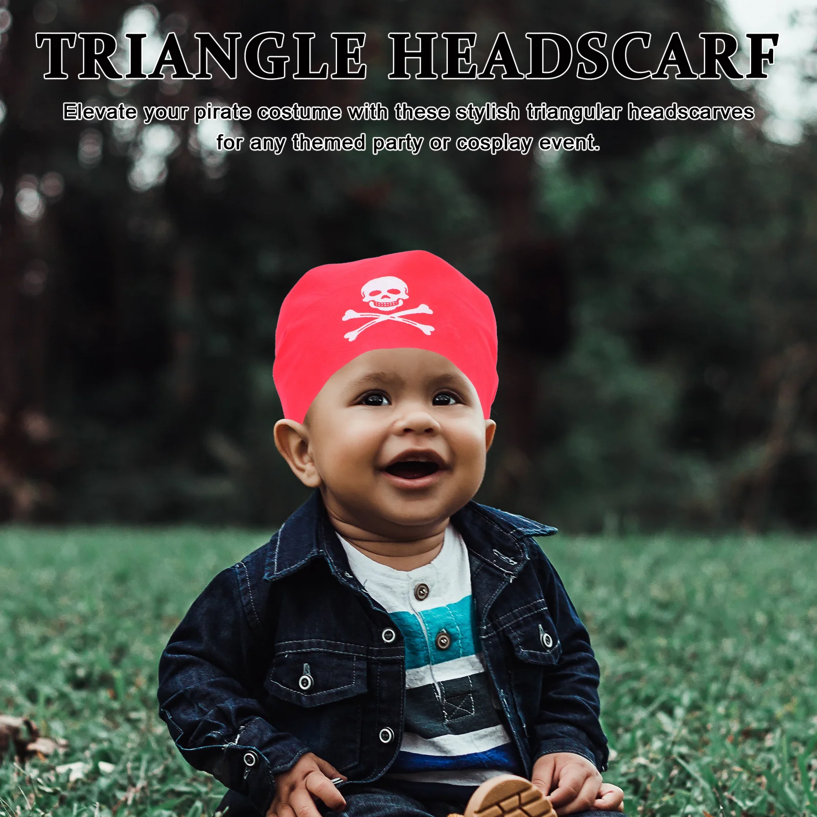 طقم حجاب قرصان مكون من قطعتين بتصميم واقعي ناعم لحفلات الهالوين وحفلات الكرنفال وإكسسوارات الأزياء للبالغين #6