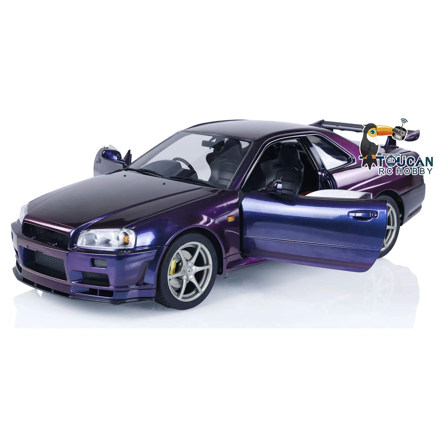 In Stock Capo R34 Upgraded RC Racing Car Drift Car RTR 1/8 Metal 4x4 4WD High-speed Model Lights Sounds Smoking RC Toys Gift 