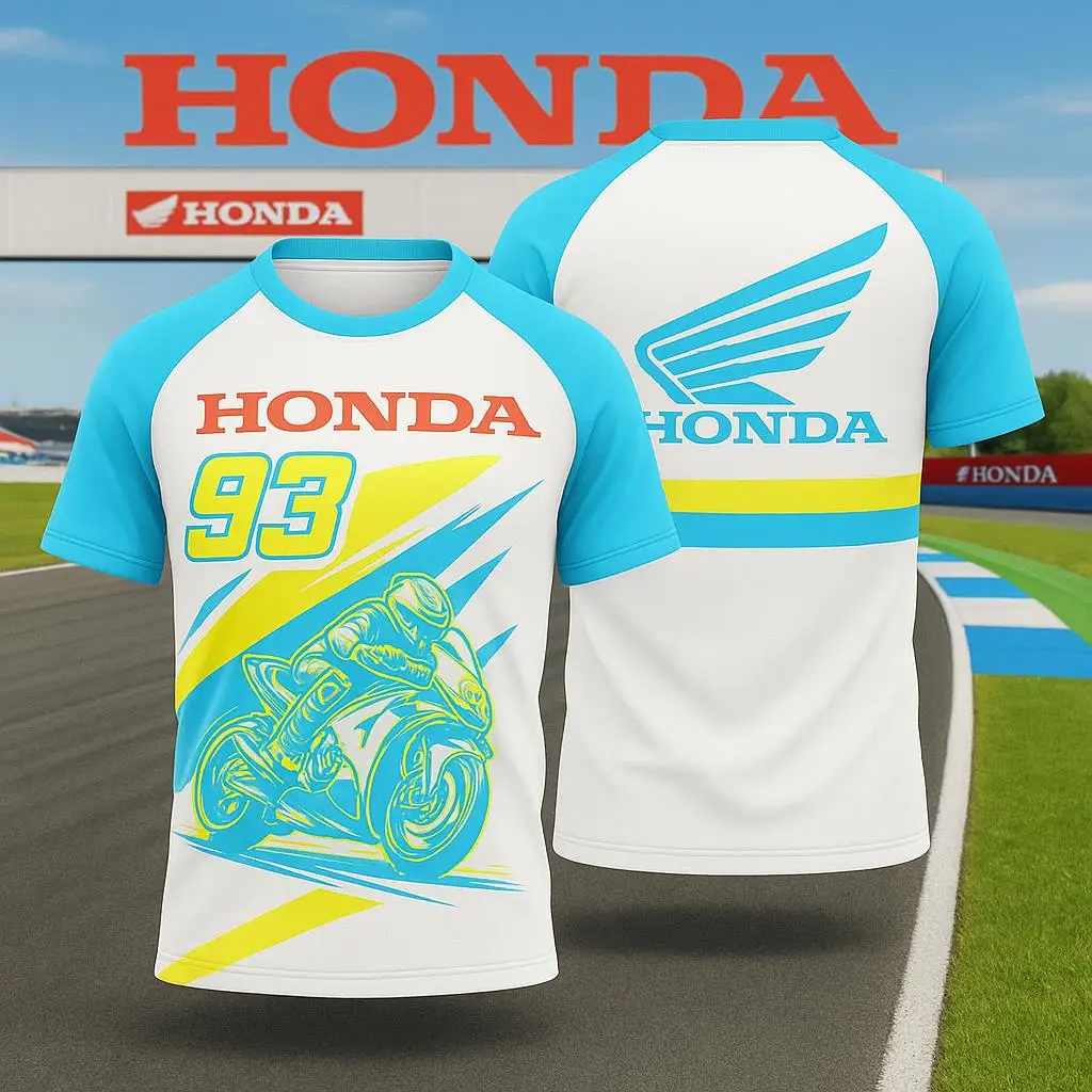 

Honda Breathable Motorcycle Racing T-shirt for Men Lightweight Quick Dry Short Sleeve Jersey Summer Moto Riding and Sportswear