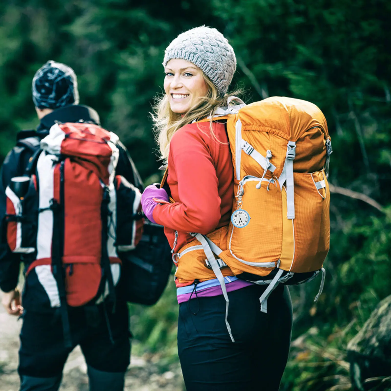 2Pcs Nurse Hanging Watches Mini Quartz Keychain Lightweight Practical Small Decoration Gift Pocket Watch