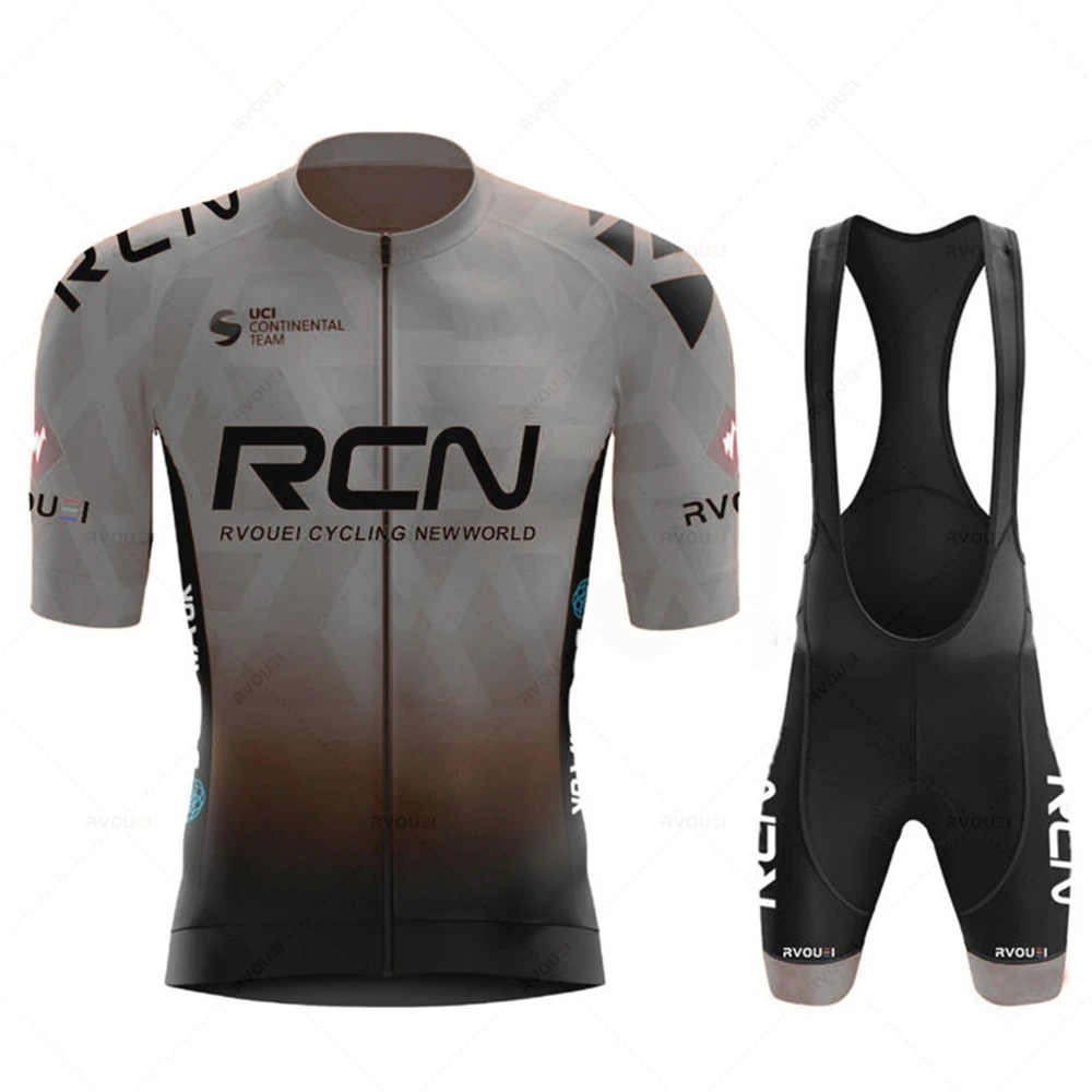 Rcn Short Sleeve Jersey 2023 Summer Breathable Cycling Clothing Set Bike Wear Bicycle Bib Pants Suit MTB Maillot Ropa Ciclismo