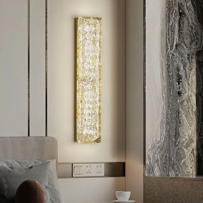 

Resin light luxury wall lamp, living room model room background wall aisle lamp, post-modern all-copper bedroom bedside