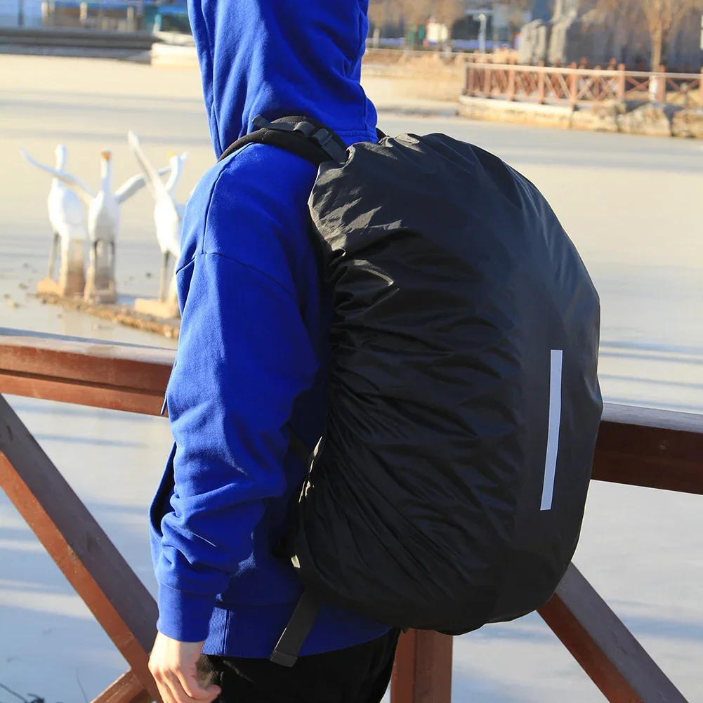 Capa de Chuva Refletiva Impermeável para Mochila, Capa de Segurança para Ciclismo Noturno, Capa de Chuva Leve para Atividades ao Ar Livre, Camping e Caminhadas