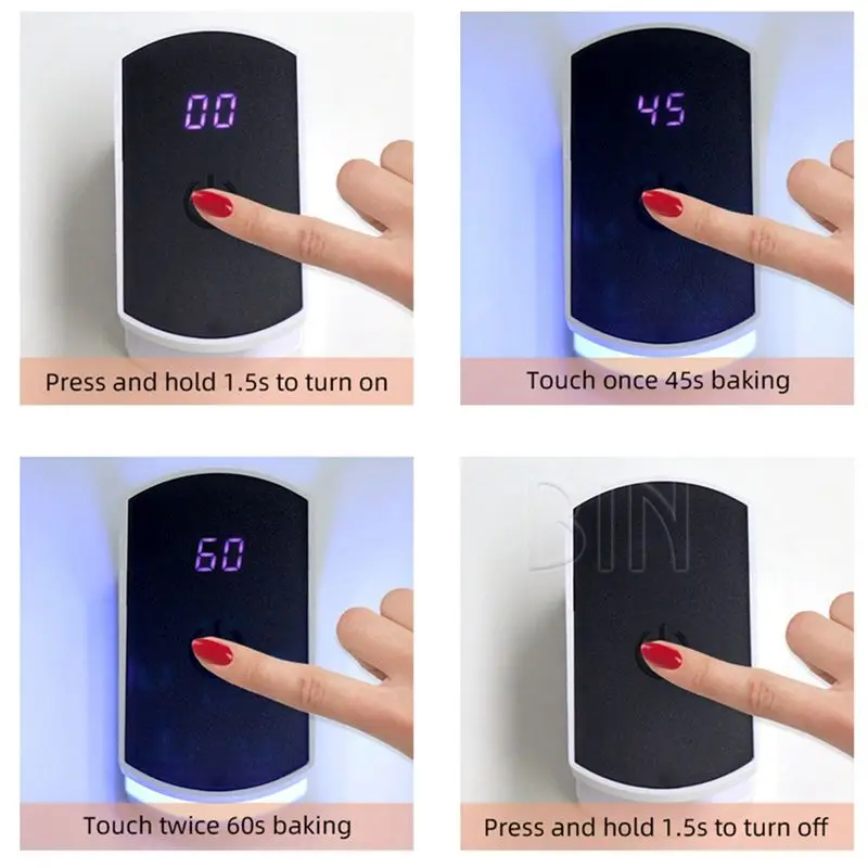 مصباح صغير لمجفف الأظافر من Kepma Uv Led، مصباح أظافر صغير محمول مناسب لمصباح تلميع جل الأظافر سريع الجفاف #4