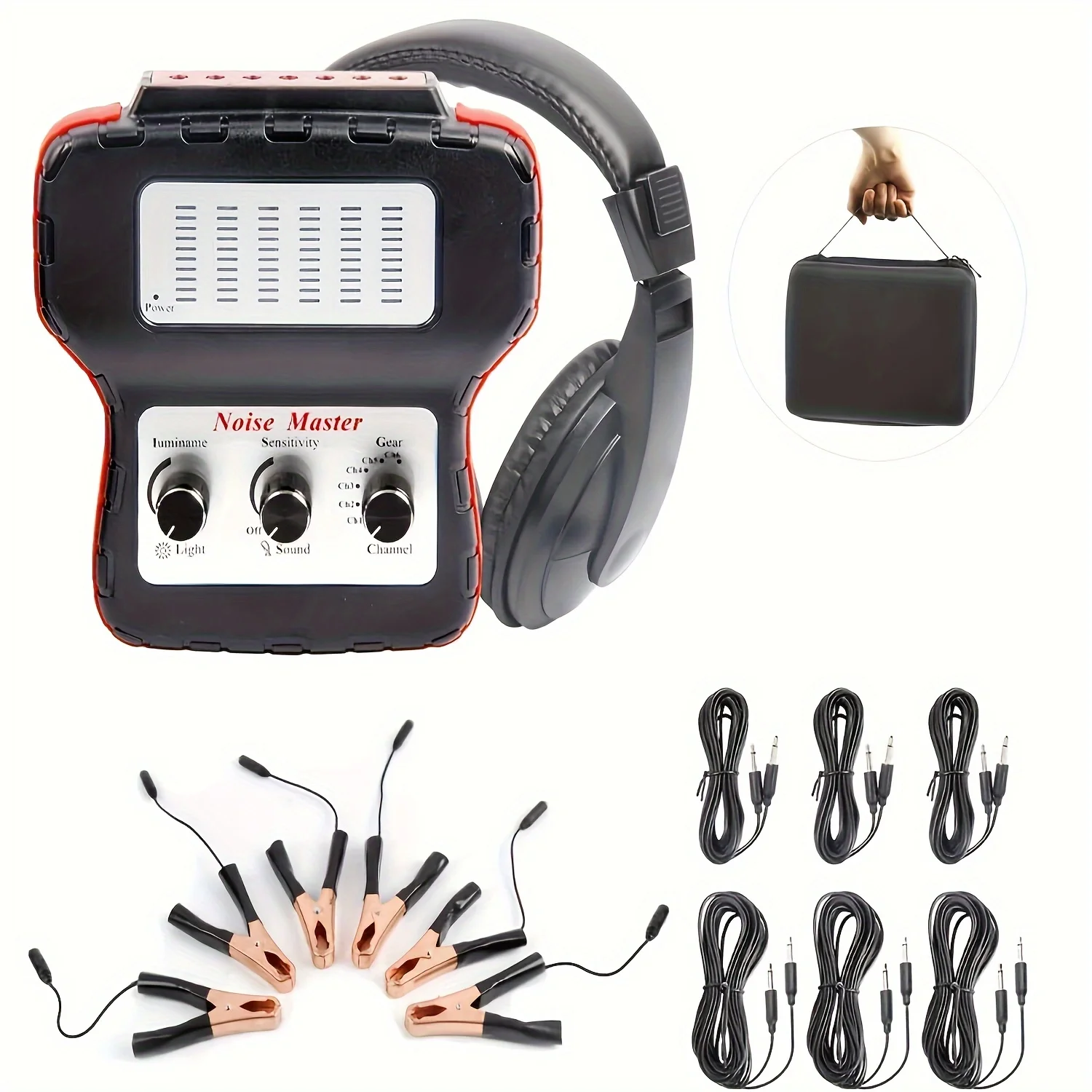 Chassis System Ear Electronic Stethoscope Diagnostic Kit with Earphones Six-channel Stethoscope Abnormal Sound Tester