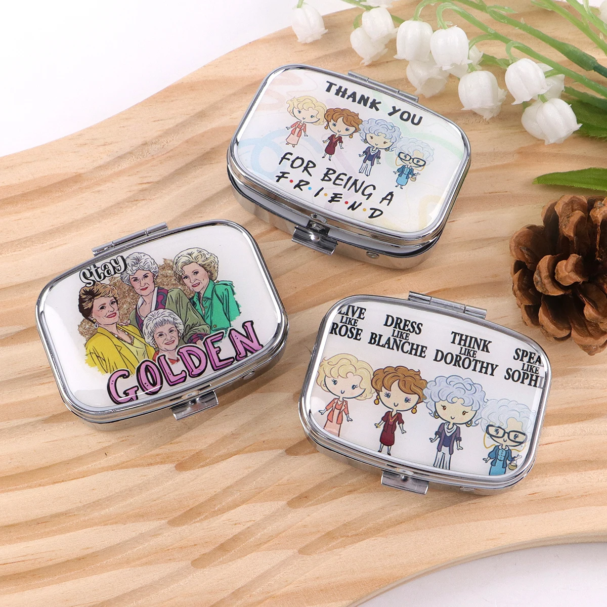 مظلة الفيلم صندوق حبوب مقسم معدني مربع الكرتون أنيمي حبة صندوق السفر المحمولة الطب علبة حاوية حبوب منع الحمل الصغيرة صندوق #5