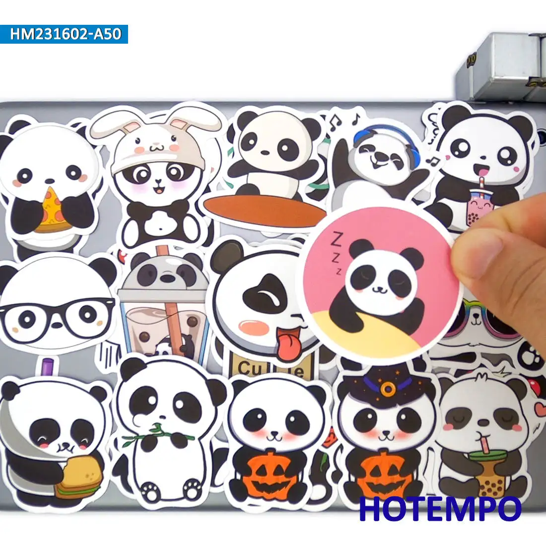 20/30/50PCS Cute Panda Stickers Kawaii Cartoon Style Funny Animals Decals for Kids Scrapbook Guitar Phone Laptop Luggage Sticker