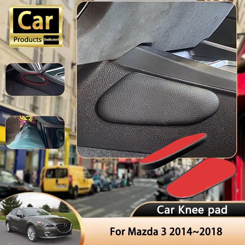 

Для Mazda 3 Mazda3 2014 ~ 2018 MK3 3th 3st BM BN BY Автомобильный наколенник из искусственной кожи, центральные подушки для отдыха, подушка для поддержки бедра