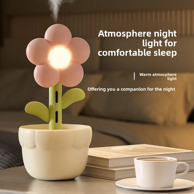 HUIBAOGE Creative Flower Humidifier for DesktopusbSmall silent humidifier for bedroom with high mist output and air