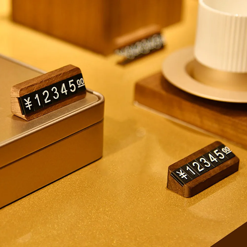 1 Set Price Tag Cube Wooden Sale Price Display Shelves Tags for Retail Stores Shopping Mall