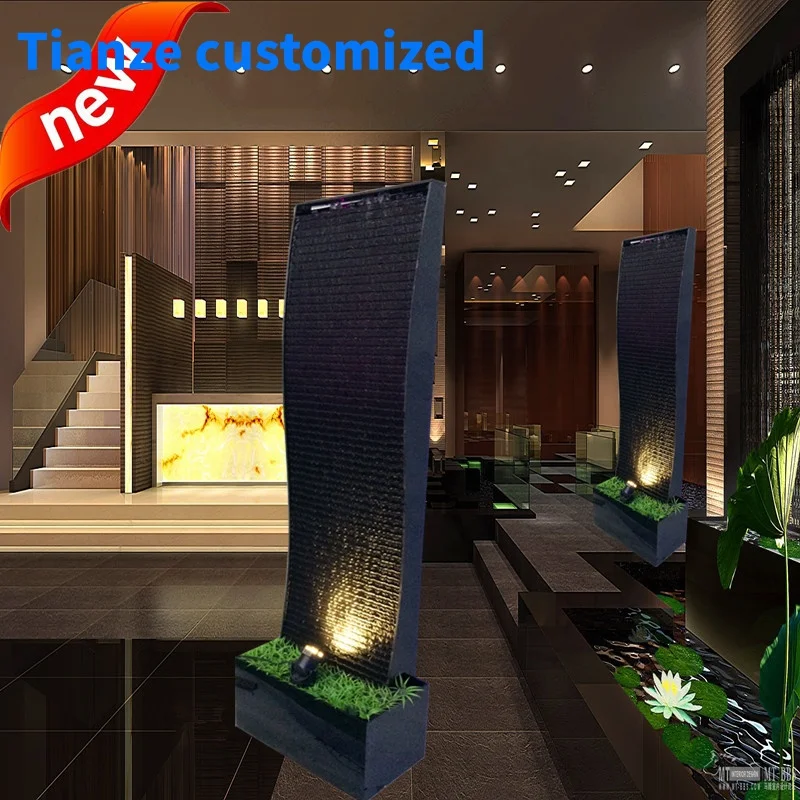 

(Customized) China factory restaurant decoration led lighting artificial waterfall acrylic indoor water fountains