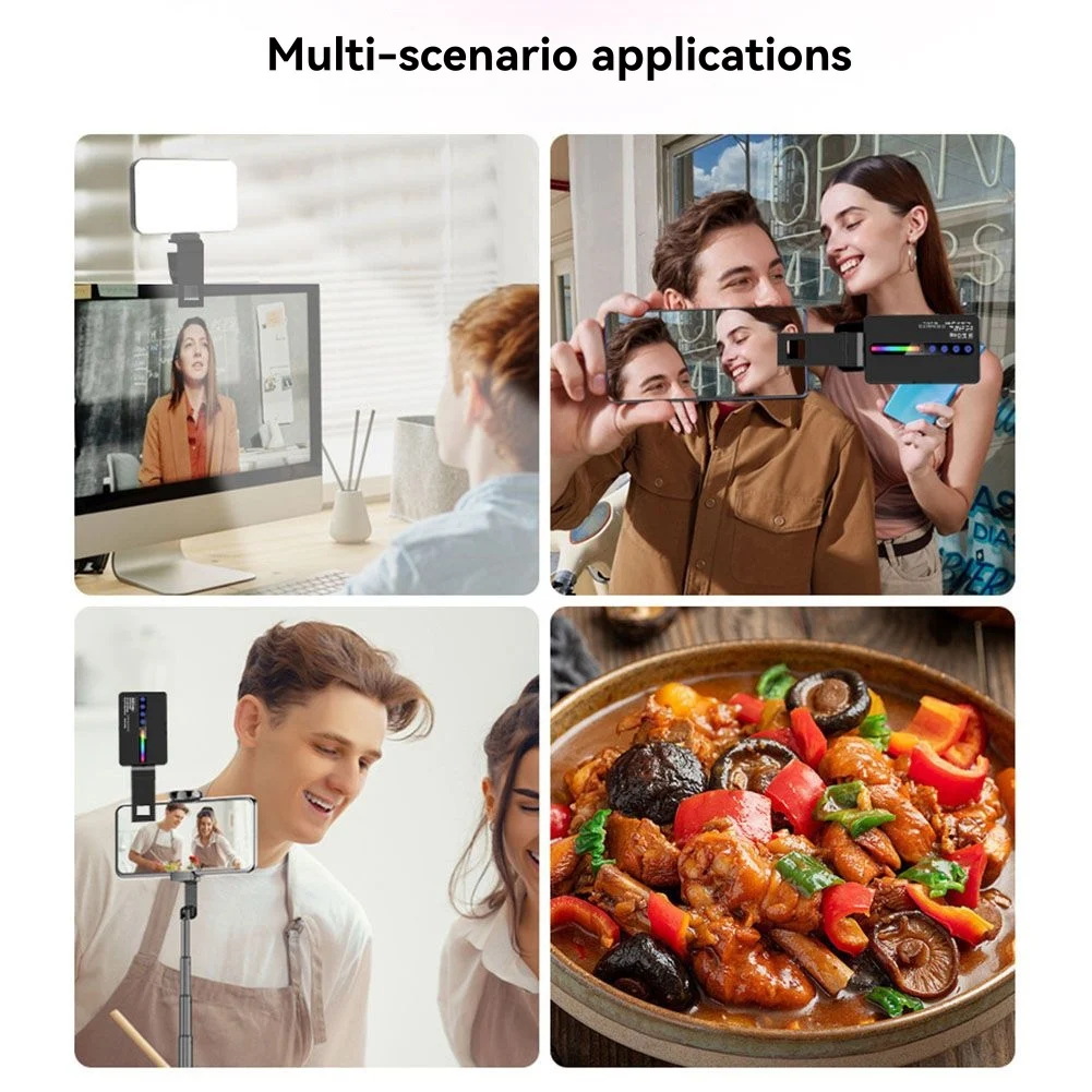 A73T 2025 RGB LED Camera Phone Video Fill Light Full Color Rechargeable Dimmable Live Vlog Photography Photo Studio Lamp