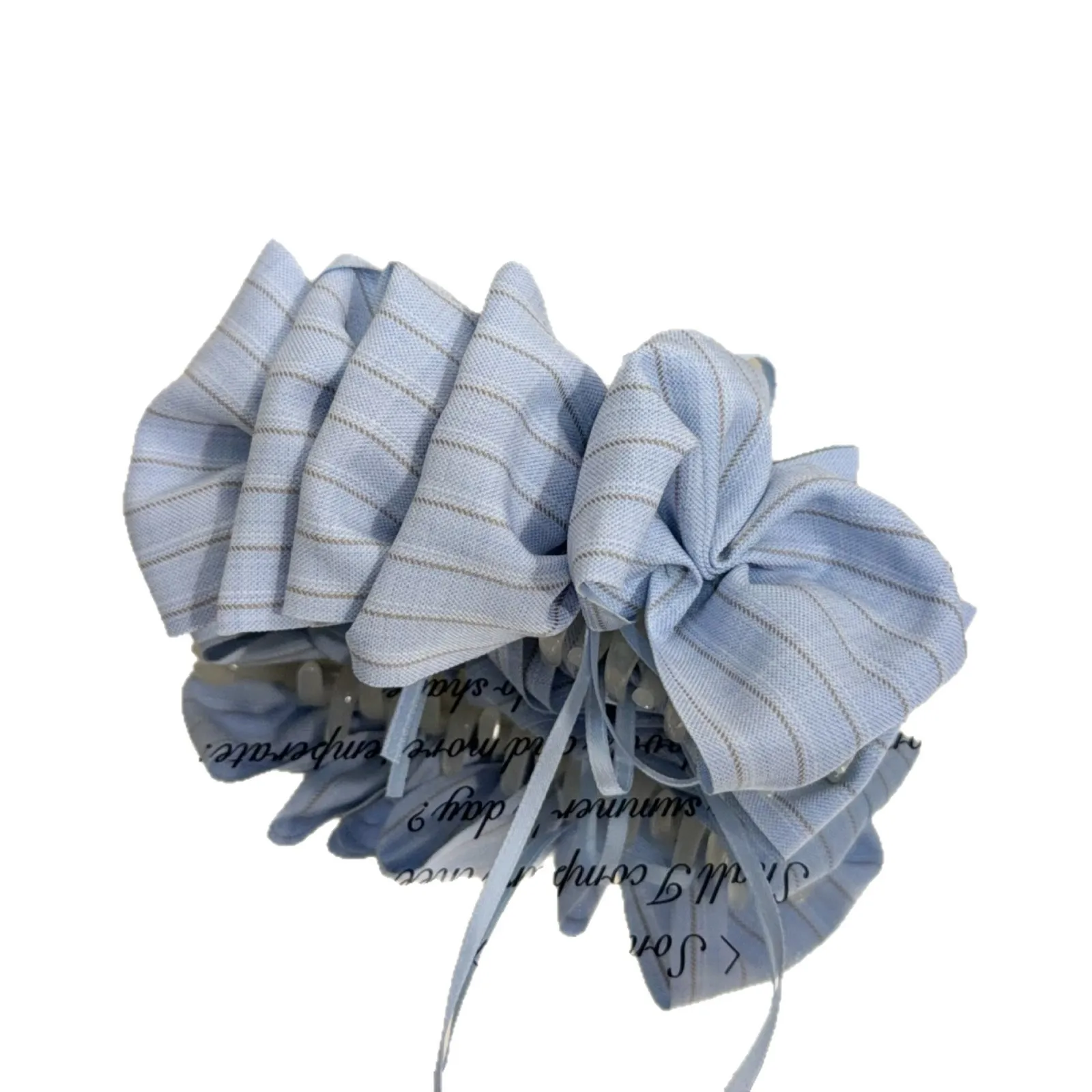 

Striped bow hairpin, versatile femininity, side clip, gentle headgear, simple commuter hair accessories