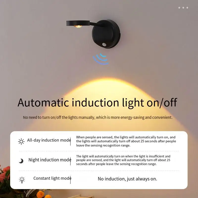 

Indoor wiring free wall lights, spotlights, rechargeable LED intelligent human body induction lights, remote control lighting an