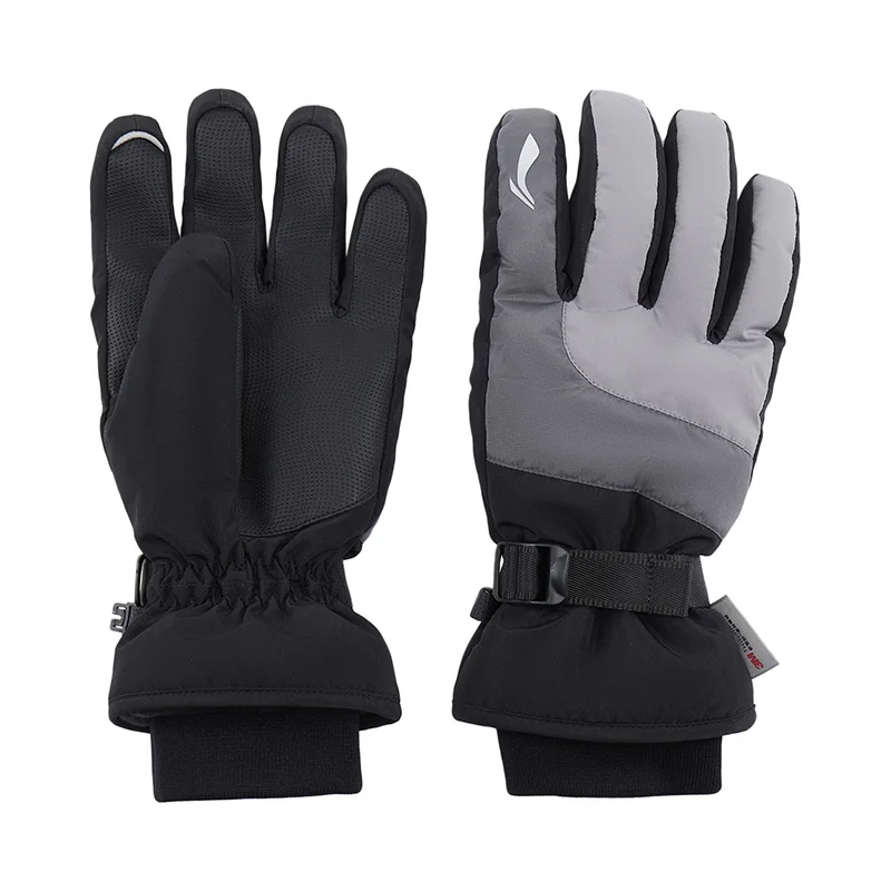 Li-Ning للجنسين الرياضة نمط قفازات الصوف الشتاء البوليستر لمس بطانة يندبروف قفازات حرارية ASGV015