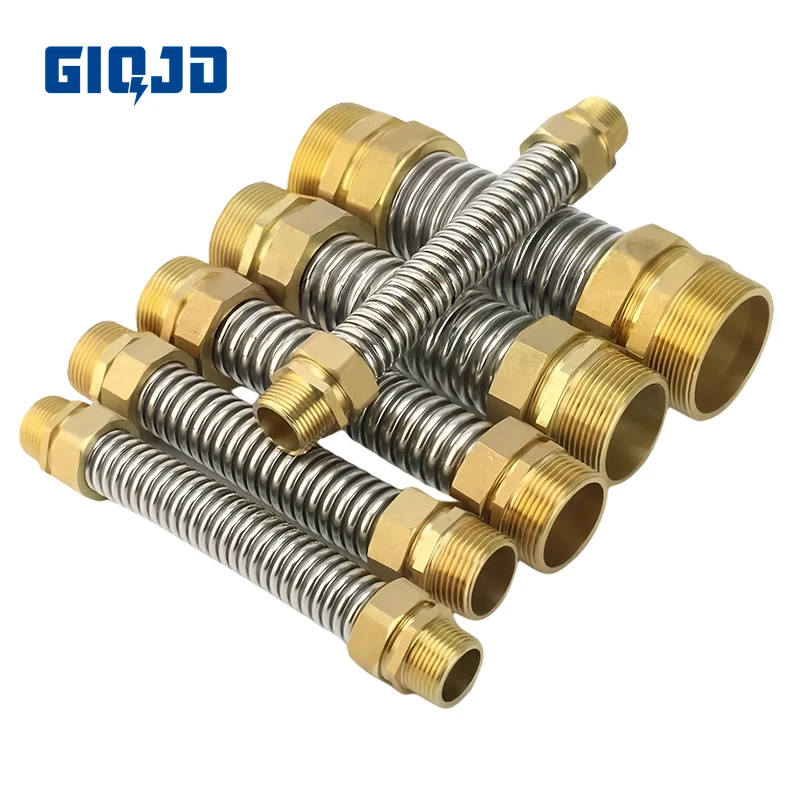 

DN35 40 50 6 BSP Медная наружная резьба 304 Сильфоны из нержавеющей стали для вентиляторной катушки Труба центрального кондиционирования Впускной шланг для воды