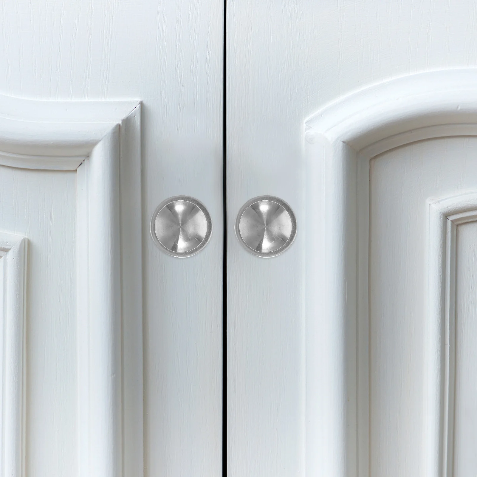 

6pcs Self adhesive Cabinet Knobs Round Dresser Handles Silver Aluminum Alloy for Drawer Wardrobe Door Glass Hardware Accessories