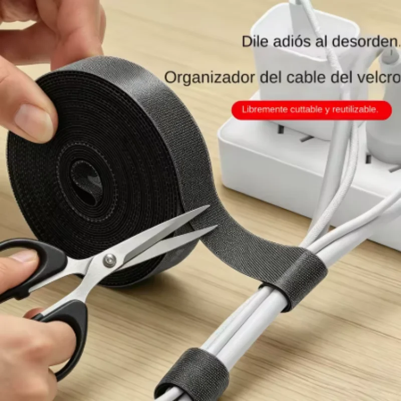 5M Reusable Cuttable Velcro Cable Ties Self-Adhesive Cable Management Straps For Wires Cables Organizer For Home & Office Use