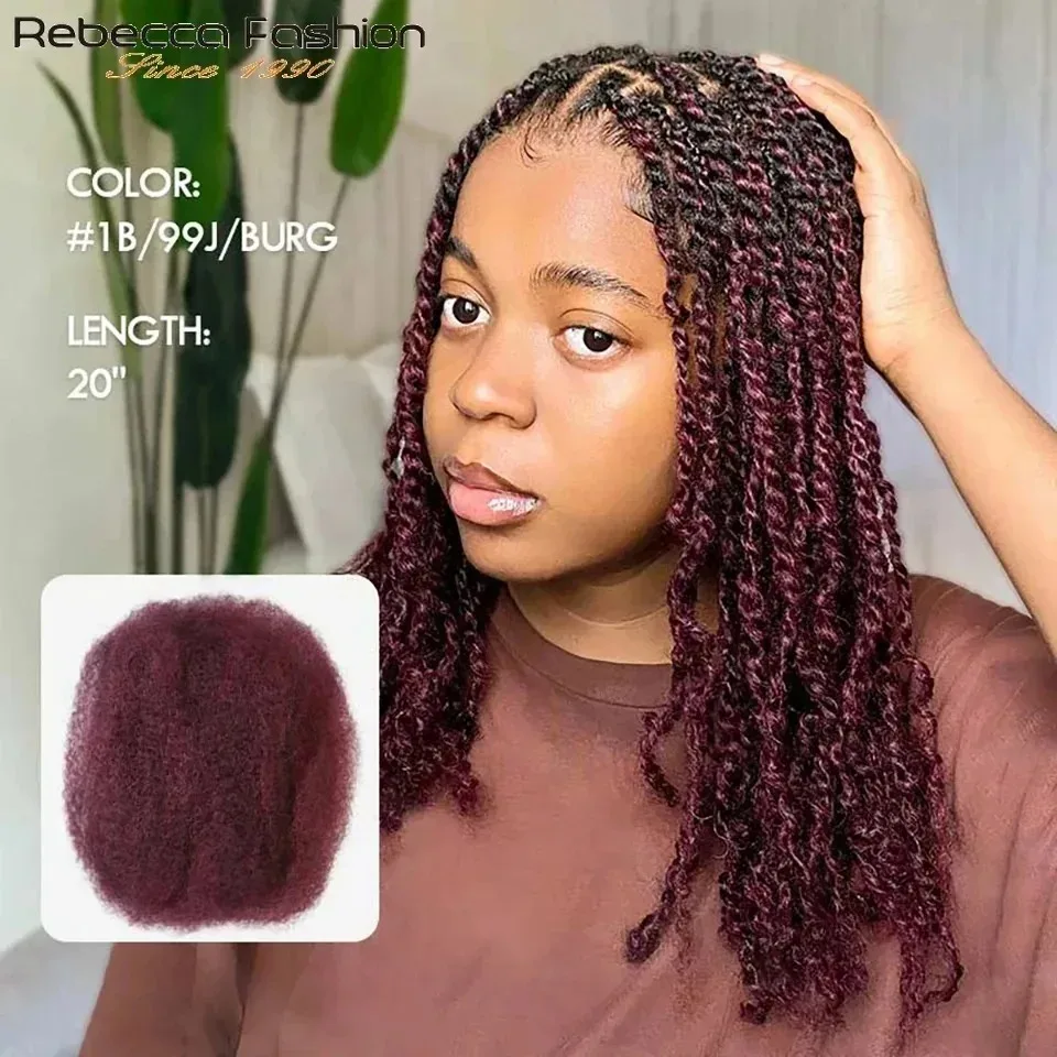 

Afro Kinky Bulk для плетения Легкие мягкие 99J Красные афро Kinkys Массовые человеческие волосы для наращивания дредов Loc Repair Плетение