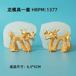 New Chinese Style Patterned Dragon Silicone Mold Chinese Style Dragon Phoenix Flip Sugar Chocolate Cake Edge Baking Mold