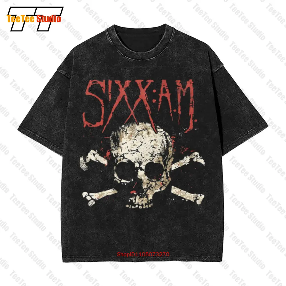 تي شيرت Sixx Am - Skull H3 Sportgear Merch Vintage كبير الحجم 8GWV