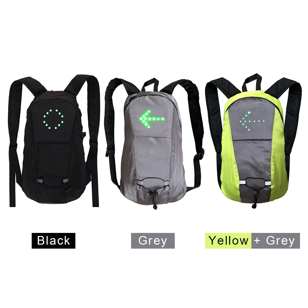 15L Bicycle Backpack with LED Turn Signal Light Cycling Bag Wireless Remote Control Outdoor Climbing Outing Travel Bagpack