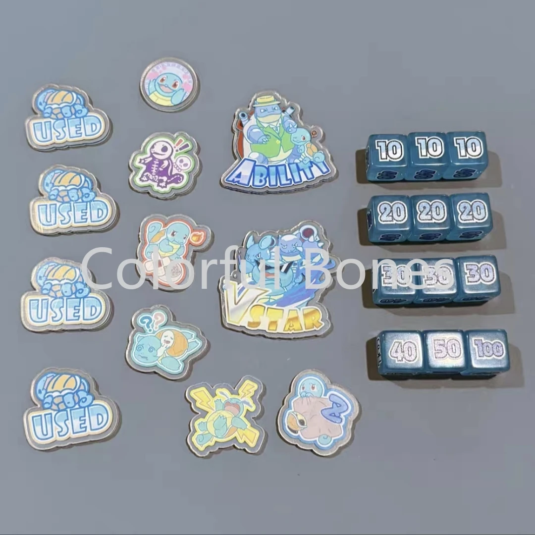 ptcg-pokemon-juego-de-rol-squirtle-match-puntuacion-contador-de-danos-indicador-de-danos-tablero-usado-vstar-borad-juguete-de-regalo