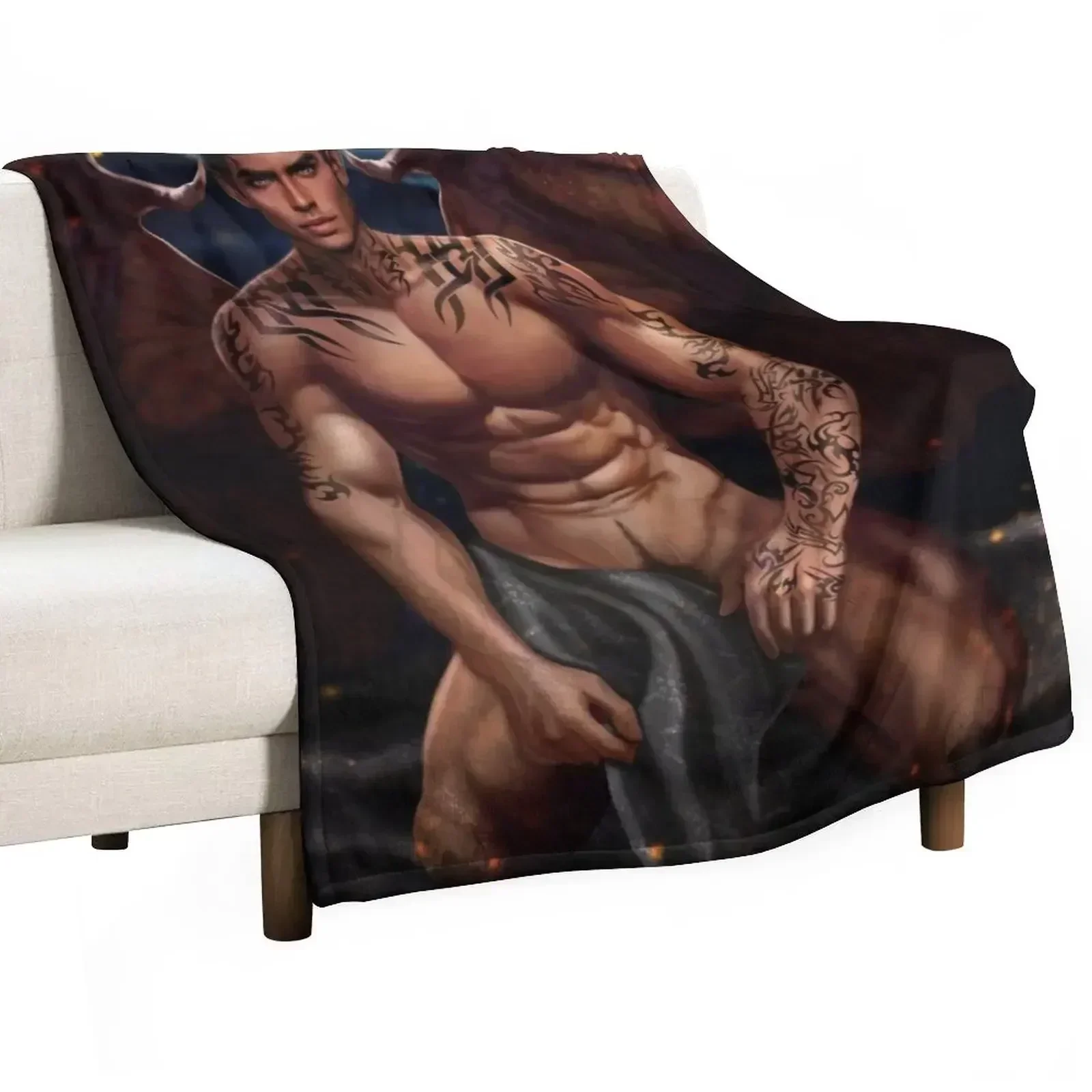

Rhysand from A Court Of Thorns And RosesII Throw Blanket Color Fast Cozy Throw Blanket