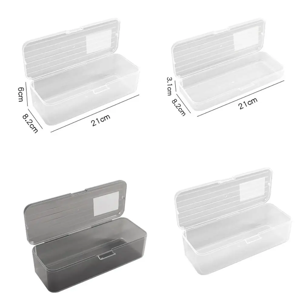 Simple Large Capacity Storage Box Transparent Multi-function Stationery Box Plastic Desktop Organizer School Office