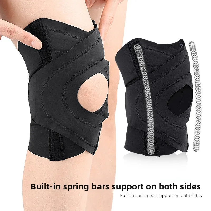 Sports Protective Knee Brace Spring Support Shock Absorption Running Climbing Knee Pads for Men and Women Meniscus Protection