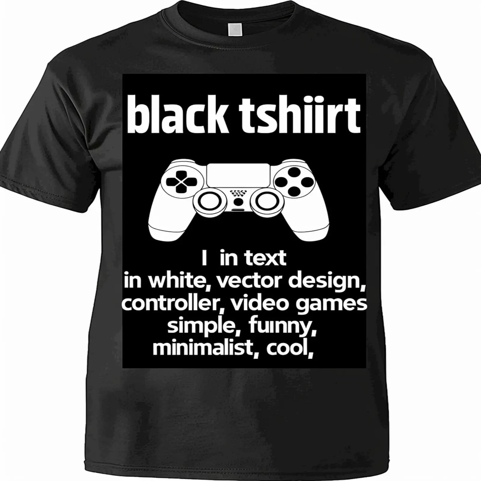 Ihayde Funny Video Game Controller Design Black TShirt Minimalist Cool