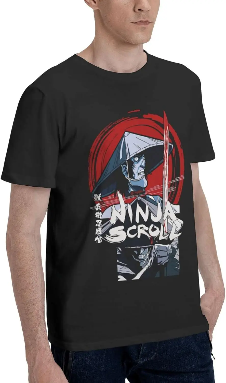 Anime Ninja Manga Scroll T Shirt Man's Summer Cotton Crew Neck Fashion Tee Cool Casual Tops