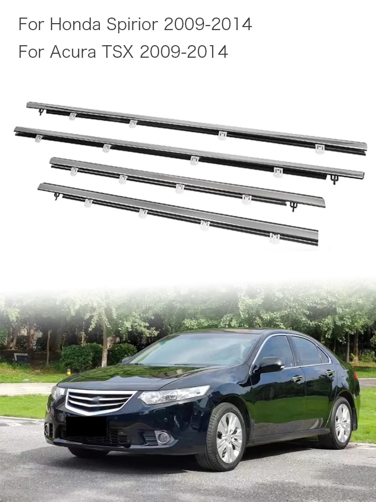 4 szt. Listwy ozdobne okien do Honda Spirior / Acura TSX 2009-2014, uszczelka gumowa szyby bocznych drzwi, wodoodporna — 2