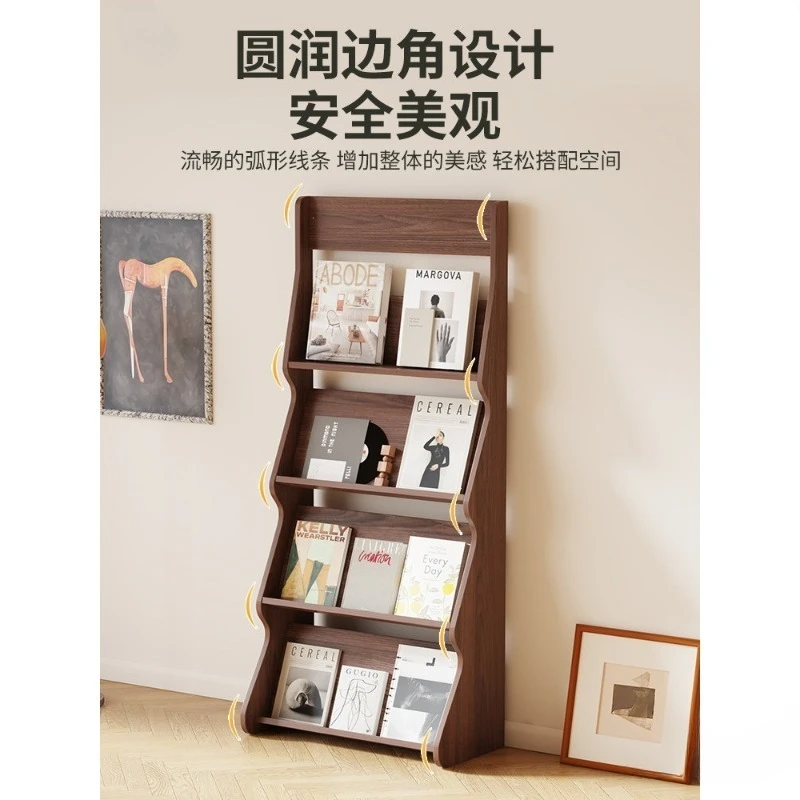 Bookshelf Magazine Newspaper Newspaper Display Stand Newspaper Rack Floor Brochure Periodical Storage Materials