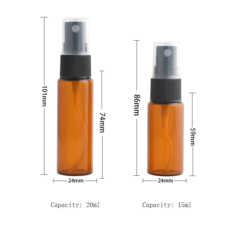 5 Stks/pak Amber Lege Parfum Fles Verstuiver Draagbare Mini Hervulbare Spuitpomp Glazen Flessen Voor Reizen