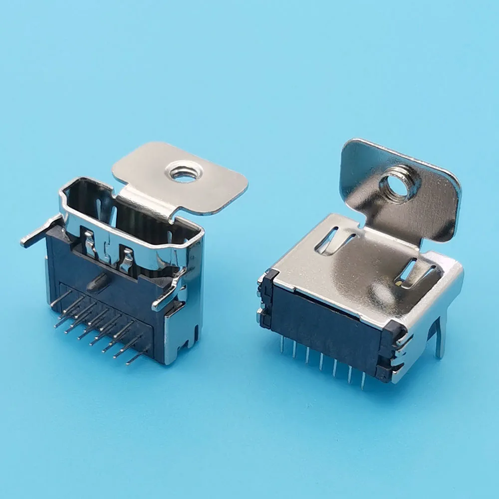 5pcs 19P HD Interface Connector 19 Pin SMD DIP Female Plug Socket PCB Port With Mounting Ear HDMI - compatible