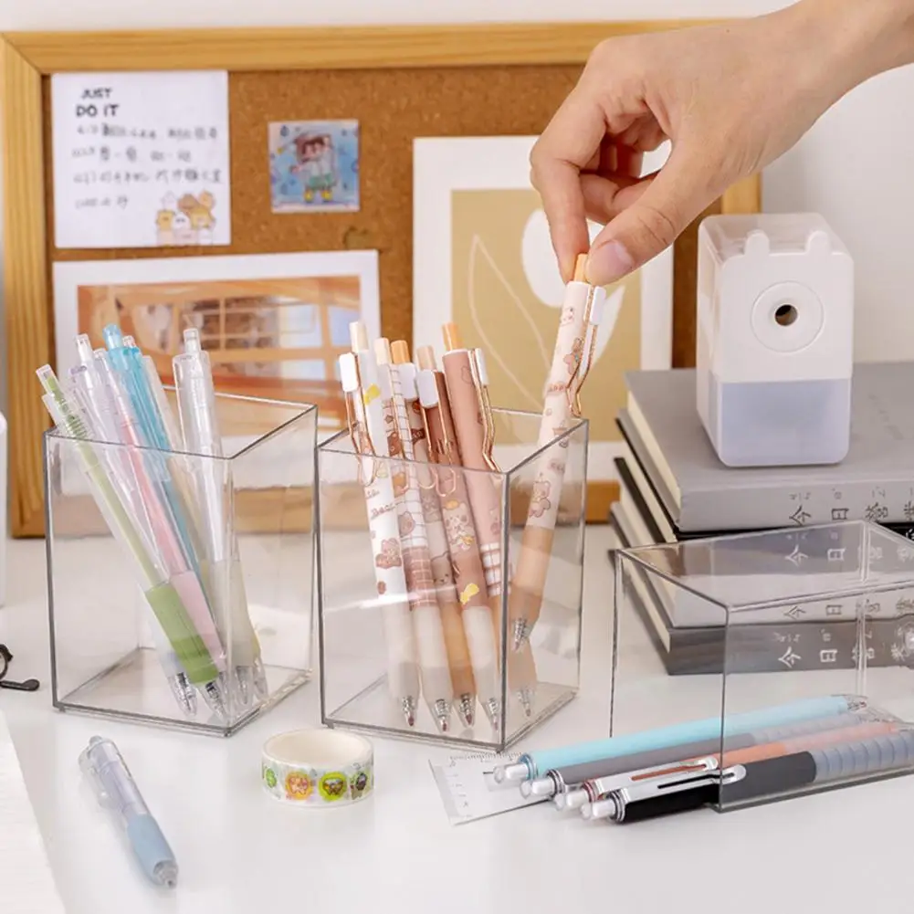 

Pen Holder Multifunctional Transparent Visible Large Capacity Acrylic Stationery Makeup Brush Pencil Storage Box Home Supplies