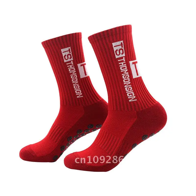 Adult mid tube soccer socks, men's adhesive anti slip thick towel bottom, training and competition sports socks