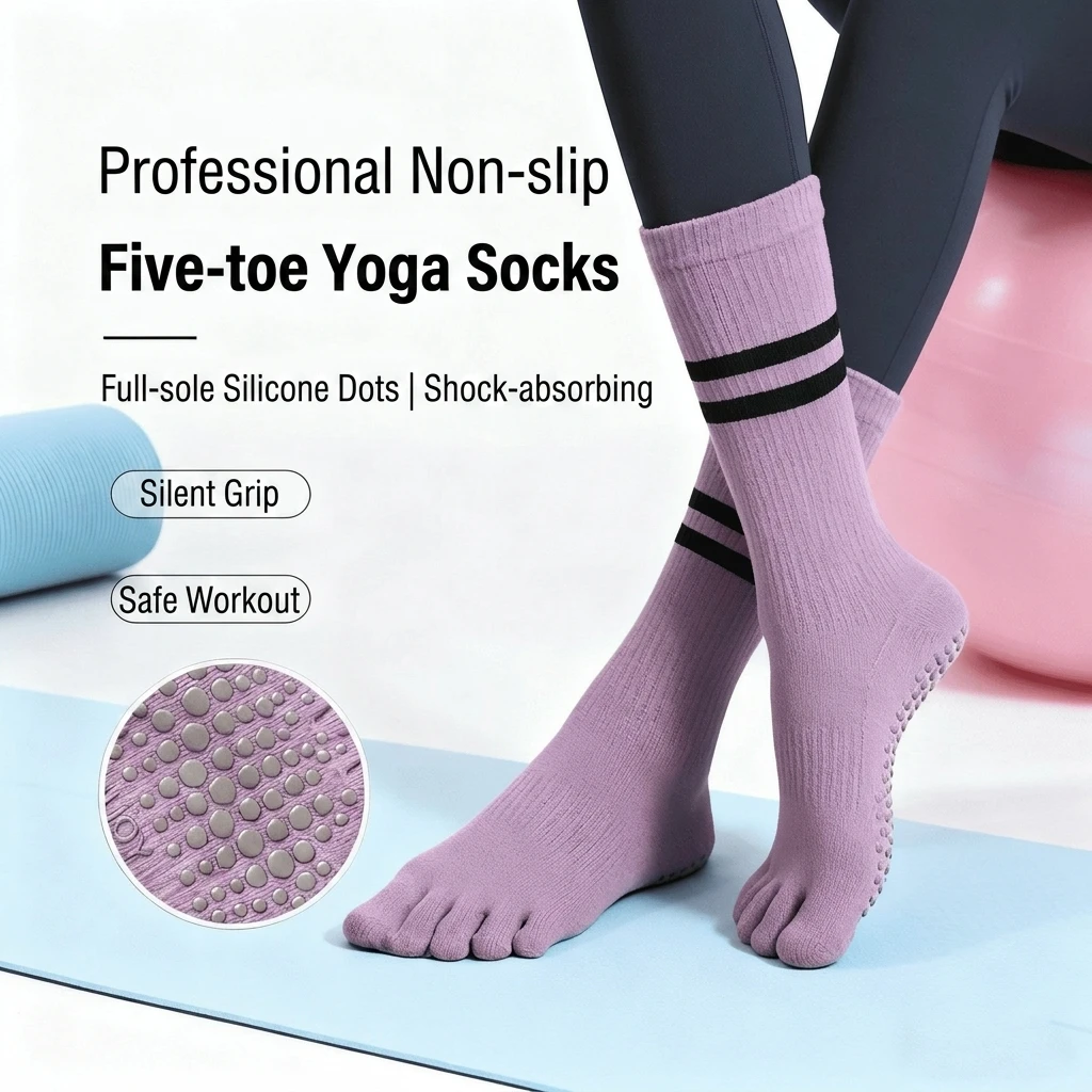 6PCS Pilates Socks Woman Anti - Trampoline Park Sock ulasan dan harga