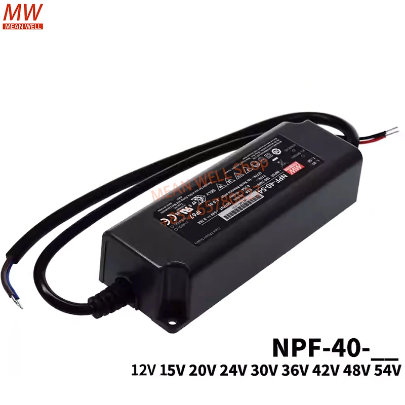 

MEAN WELL водонепроницаемый источник питания NFP-40-12V15V24V36V42V48V54V 40W Постоянное напряжение + с драйвером постоянного тока для светодиода