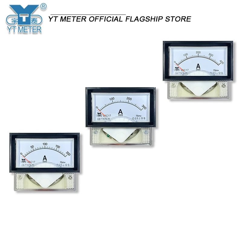 85C17 DC ammeter 30mA 50mA 500mA 1A 2A 3A 5A 10A 15A pointer DC circuit instrument black meter rectangular 100A requires shunt