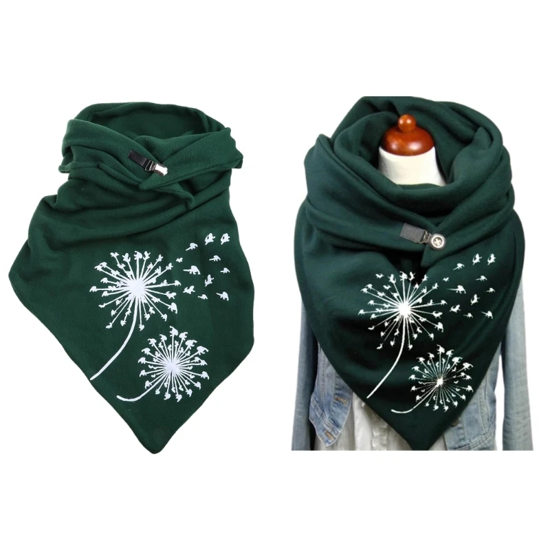 

for Triangle Scarfs Neck Wrap Warm Soft Neck Warmer Scarf With Button Closure